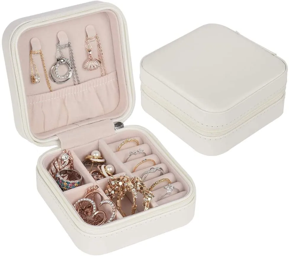 Personalized small travel jewelry box - name
