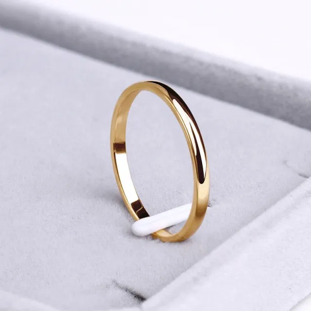 Personalized wedding Bands Stainless Steel Rings Rose Gold