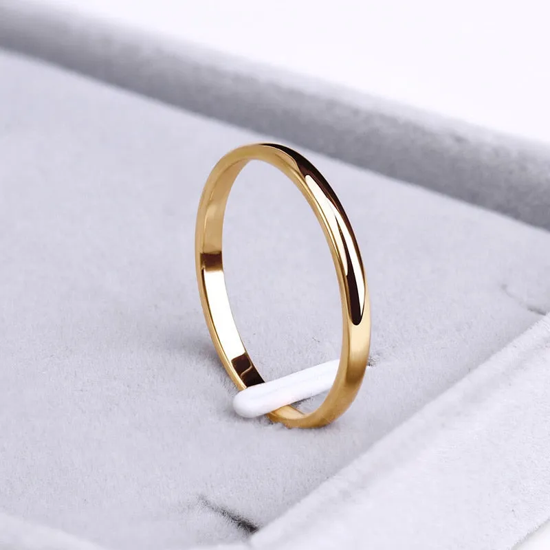 Personalized wedding Bands Stainless Steel Rings Rose Gold