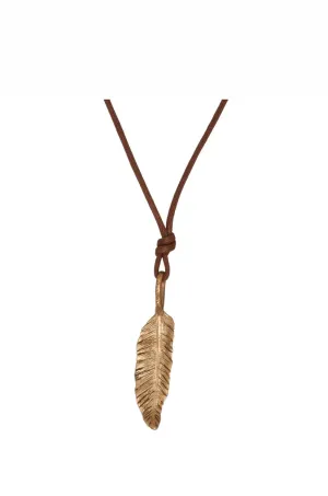 Pesci Che Volano Piuma Bronze Necklace