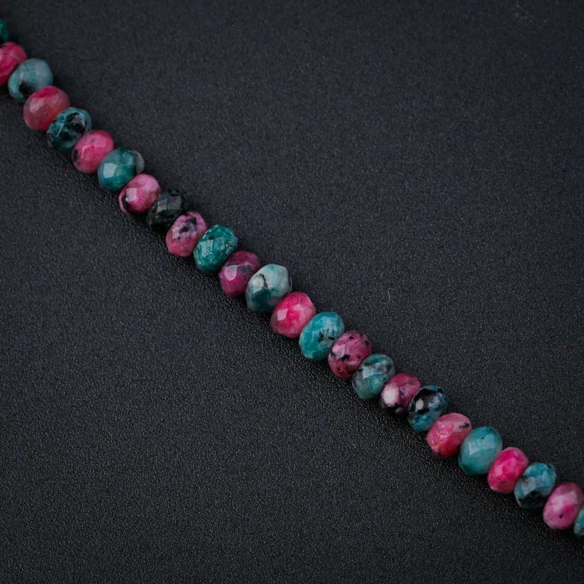 Pink & Green Sapphire Silver Necklace