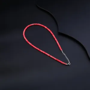 Pink Sapphire Silver Necklace