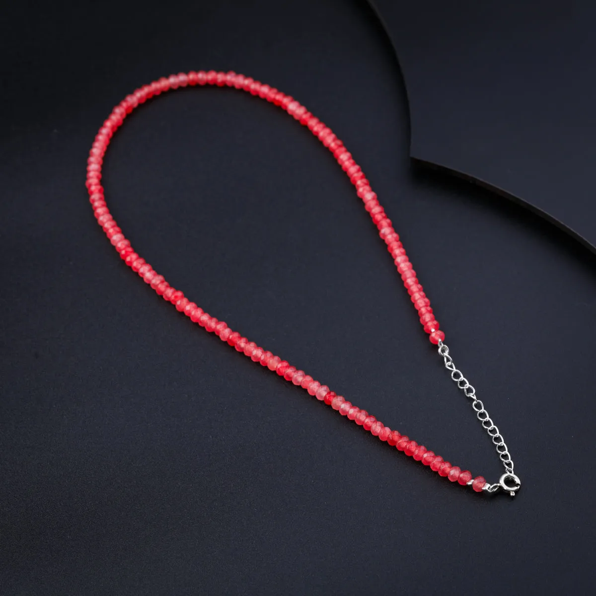 Pink Sapphire Silver Necklace