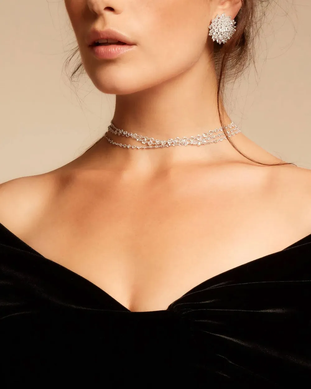 Platinum Ethereal Diamond Chain Long Necklace