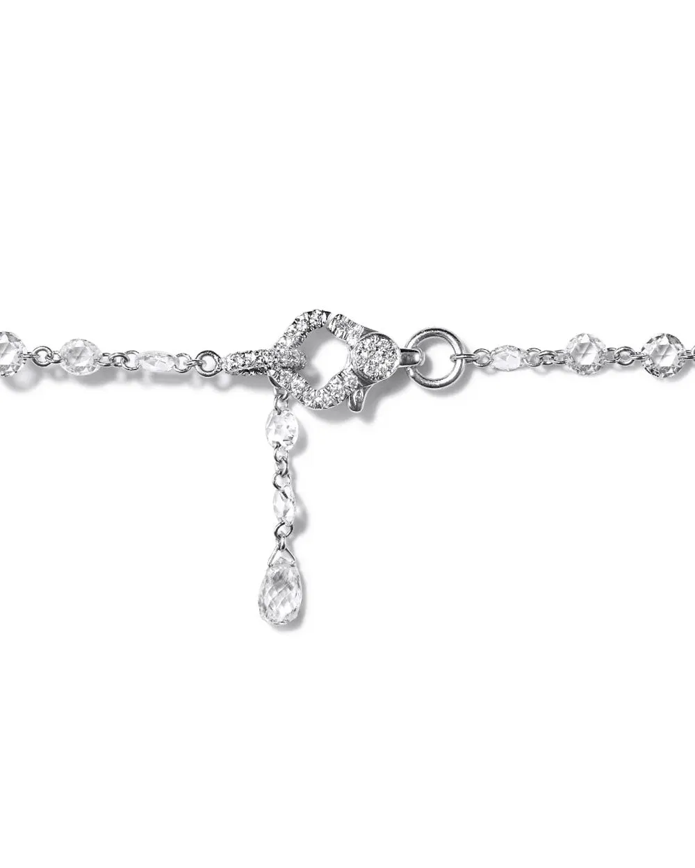 Platinum Ethereal Diamond Chain Long Necklace