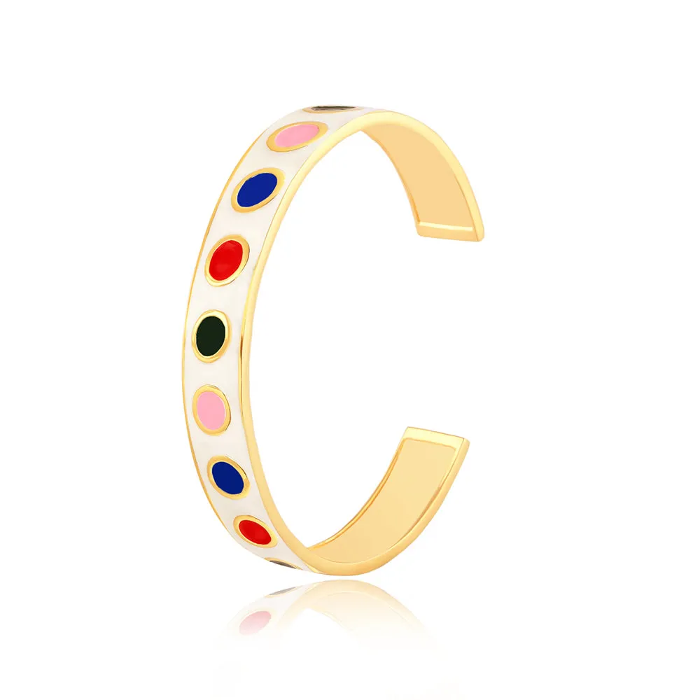 Polka Dot Enamel Bangle