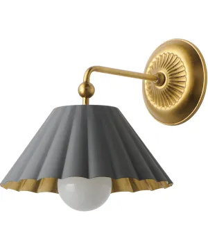 Primrose 1-Light Wall Sconce Dark Grey / Gold Leaf