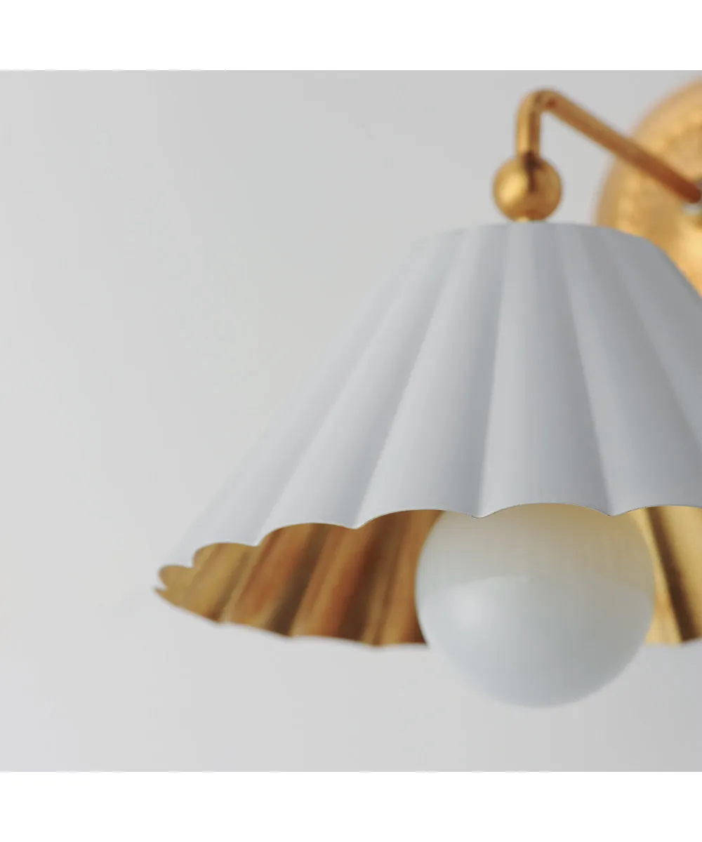 Primrose 1-Light Wall Sconce Matte White / Gold Leaf