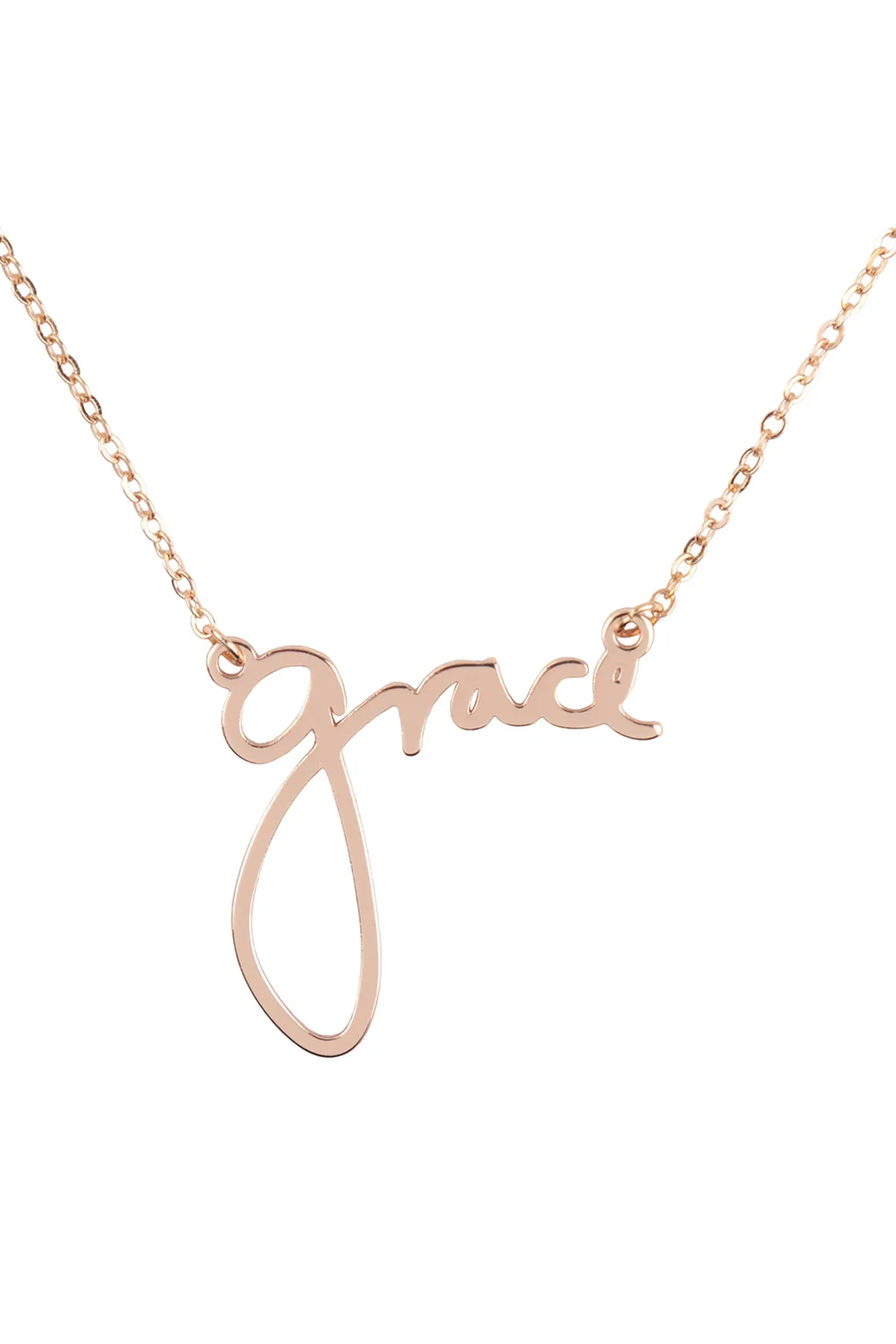 "GRACE" PERSONALIZED CHARM PENDANT LONG NECKLACE