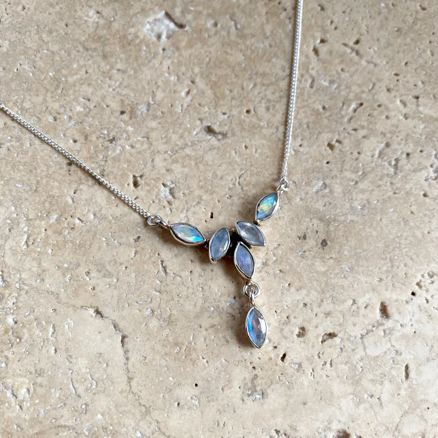 Rainbow Moonstone Necklace - Ava