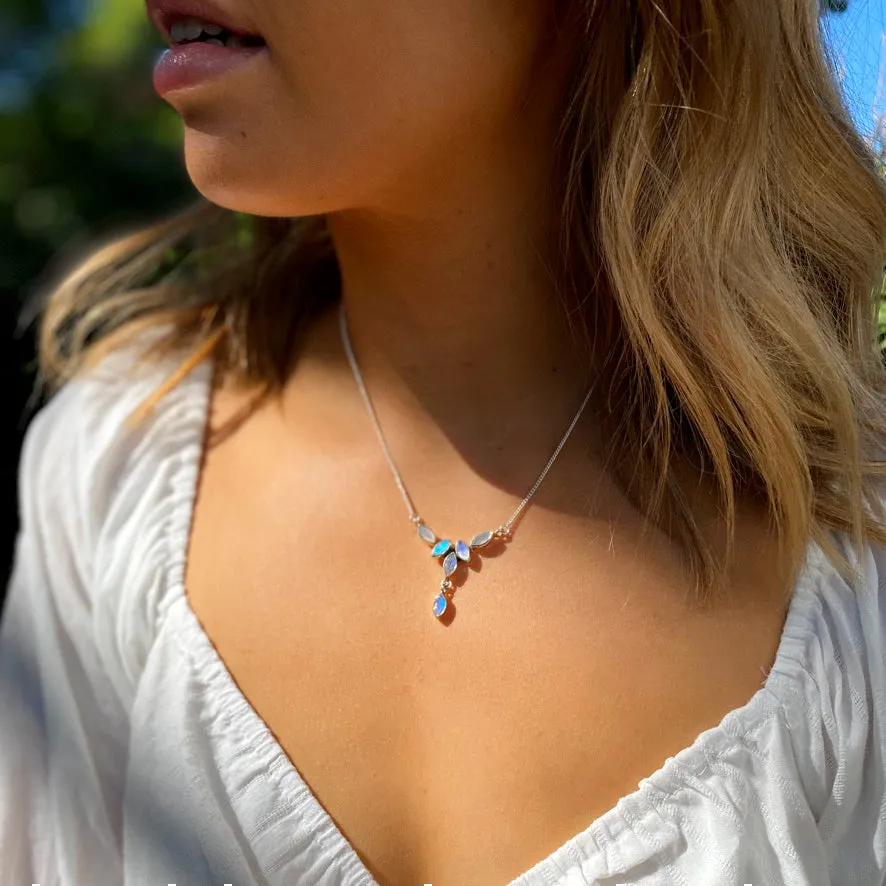 Rainbow Moonstone Necklace - Ava