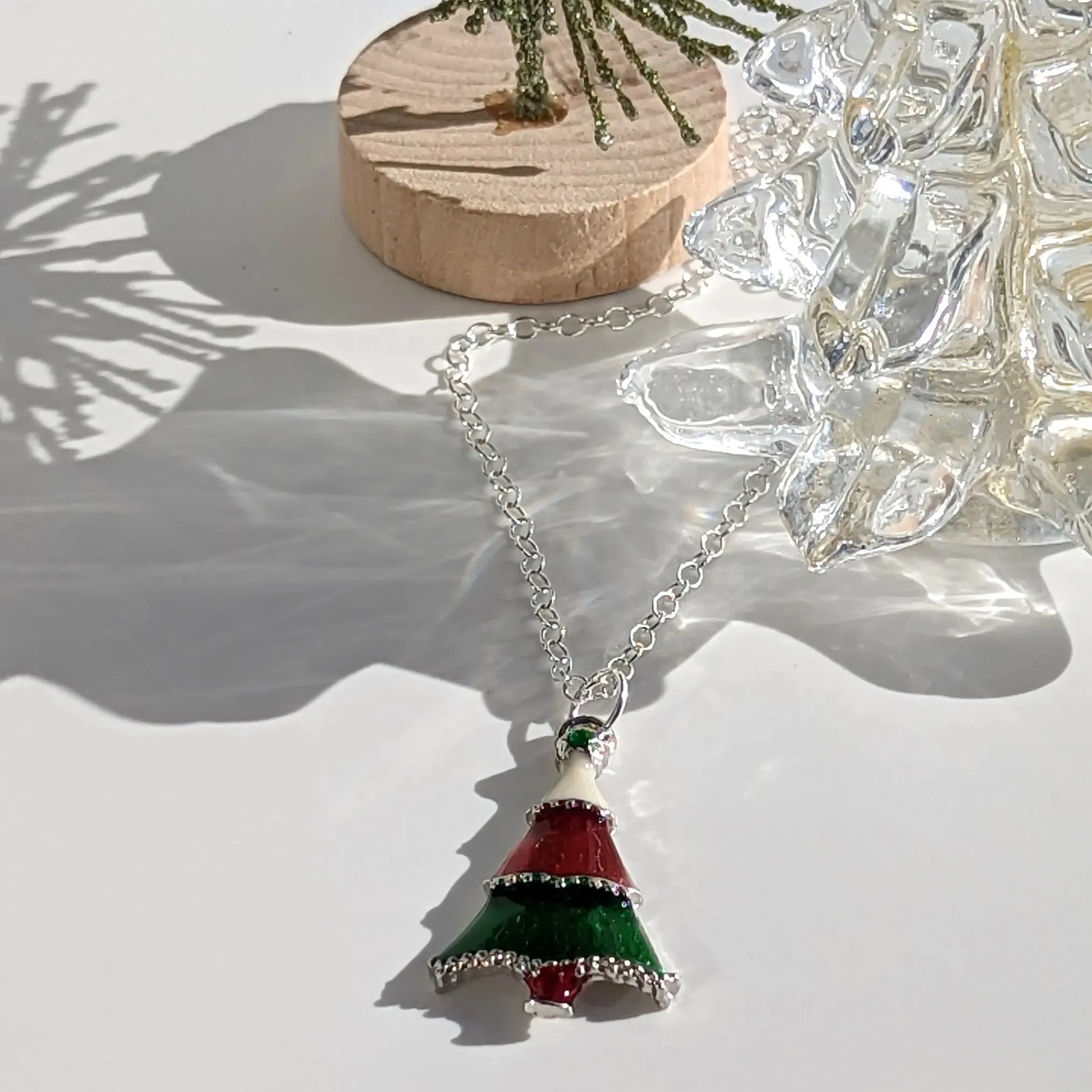 Red and Green Christmas Tree Pendant/Charm