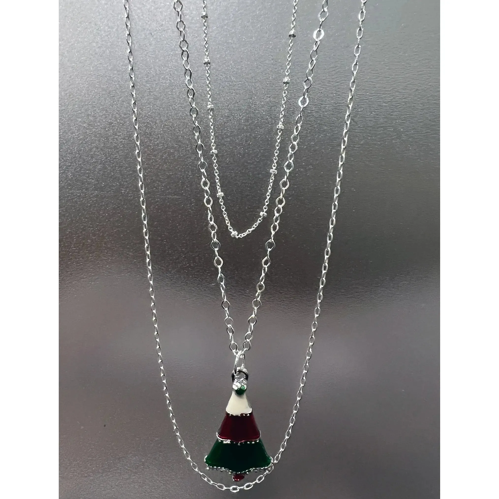Red and Green Christmas Tree Pendant/Charm