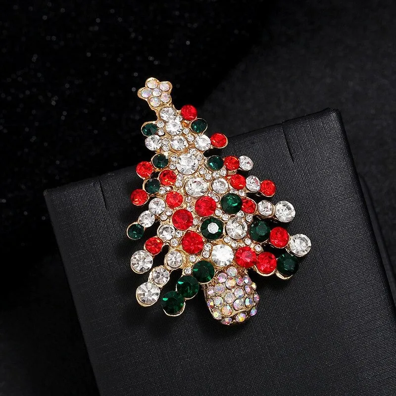 Rhinestone Embellished Holiday Galore Christmas Brooch Pins