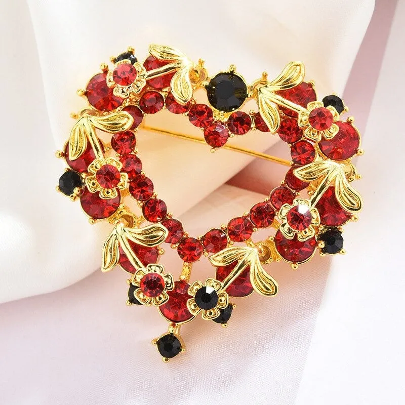 Rhinestone Embellished Holiday Galore Christmas Brooch Pins