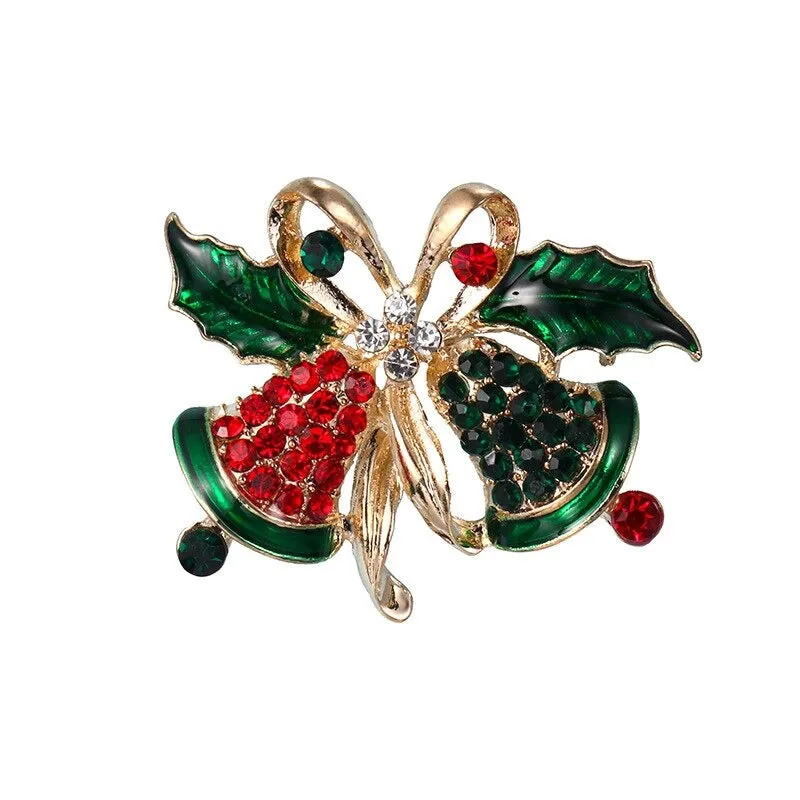 Rhinestone Embellished Holiday Galore Christmas Brooch Pins