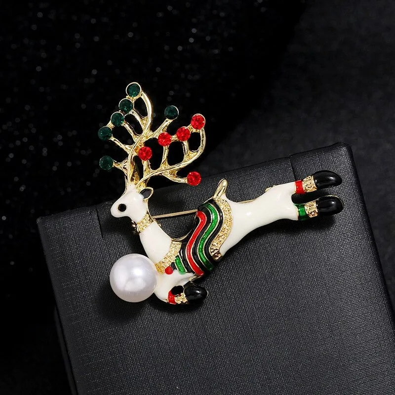 Rhinestone Embellished Holiday Galore Christmas Brooch Pins
