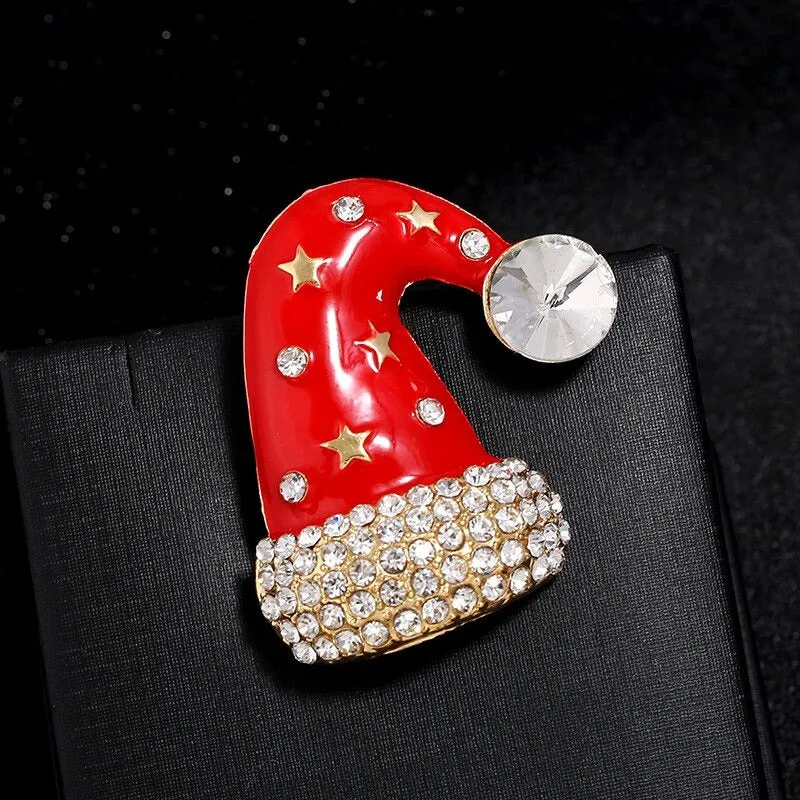 Rhinestone Embellished Holiday Galore Christmas Brooch Pins
