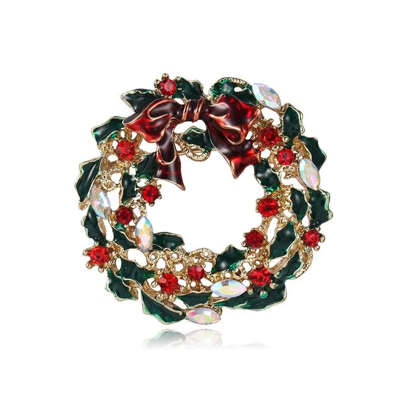 Rhinestone Embellished Holiday Galore Christmas Brooch Pins