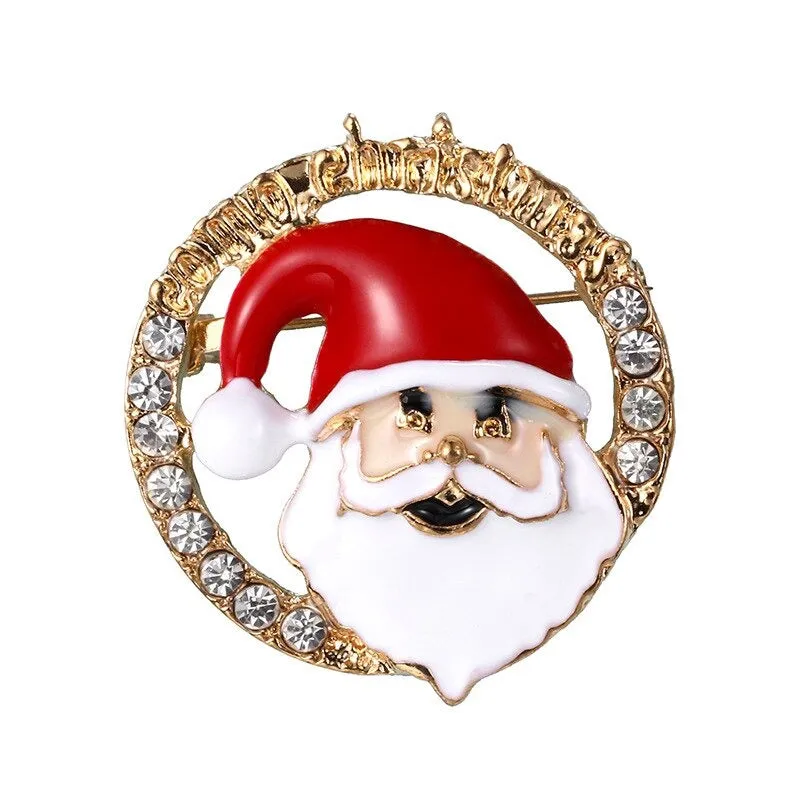Rhinestone Embellished Holiday Galore Christmas Brooch Pins