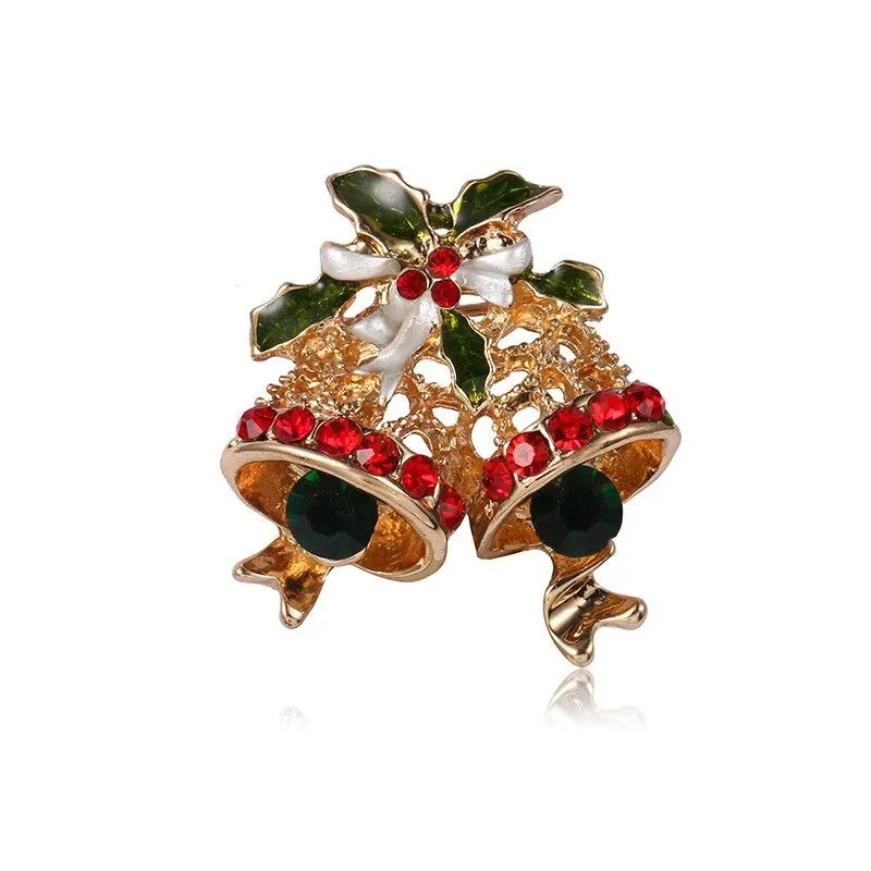 Rhinestone Embellished Holiday Galore Christmas Brooch Pins