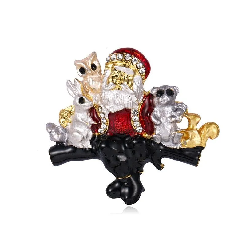 Rhinestone Embellished Holiday Galore Christmas Brooch Pins