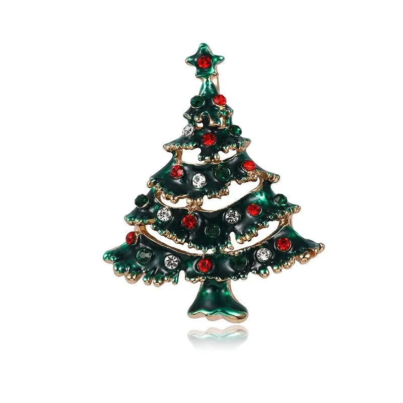 Rhinestone Embellished Holiday Galore Christmas Brooch Pins