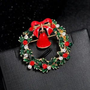 Rhinestone Embellished Holiday Galore Christmas Brooch Pins