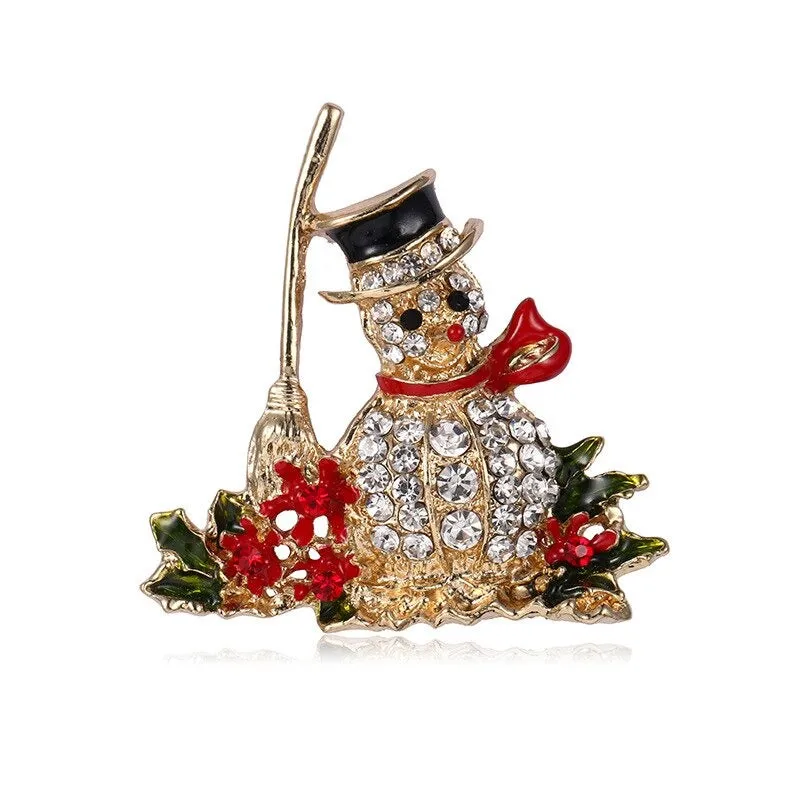Rhinestone Embellished Holiday Galore Christmas Brooch Pins