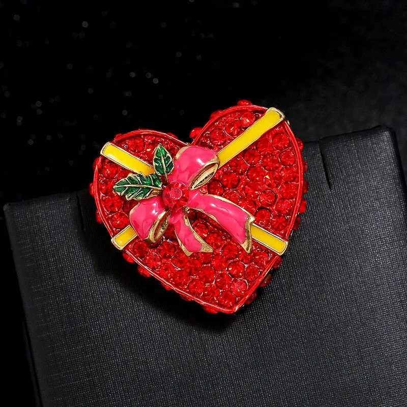Rhinestone Embellished Holiday Galore Christmas Brooch Pins