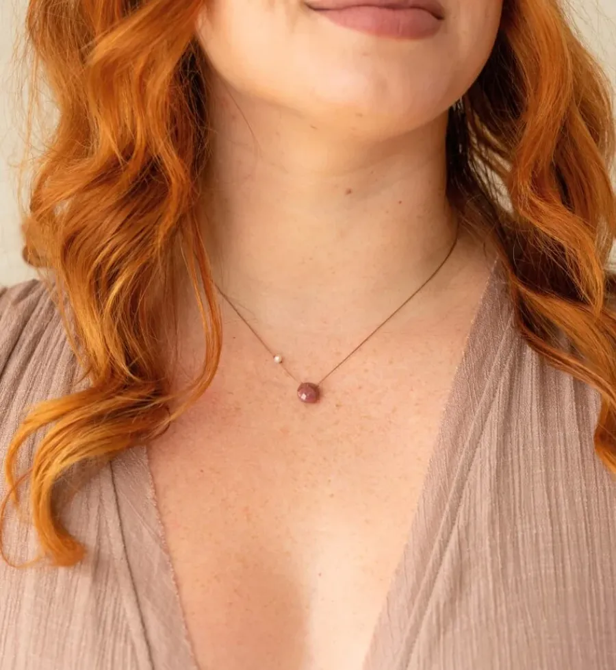 Rhodonite & Pearl Goddess Necklace for You Are Loved