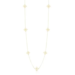 Roberto Coin Cialoma Diamond Flower Station Long Necklace