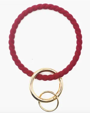 Rope Keychain Bracelet in Burgundy | Burgundy