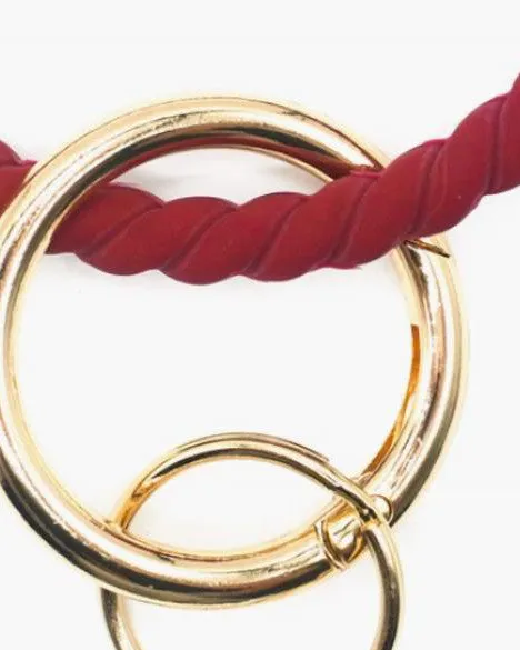 Rope Keychain Bracelet in Burgundy | Burgundy