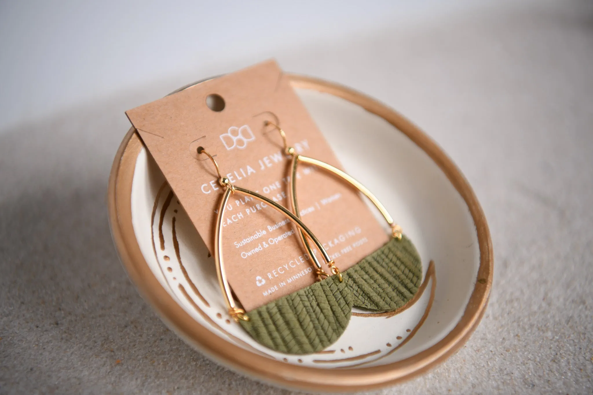 Saddle Sunrise Natural Leather Earrings