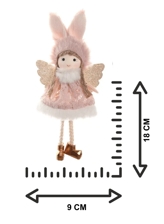 Set of 3 Christmas Angel Doll Pendants – 18 cm Hanging Plush Ornaments for Christmas Tree & New Year Decorations
