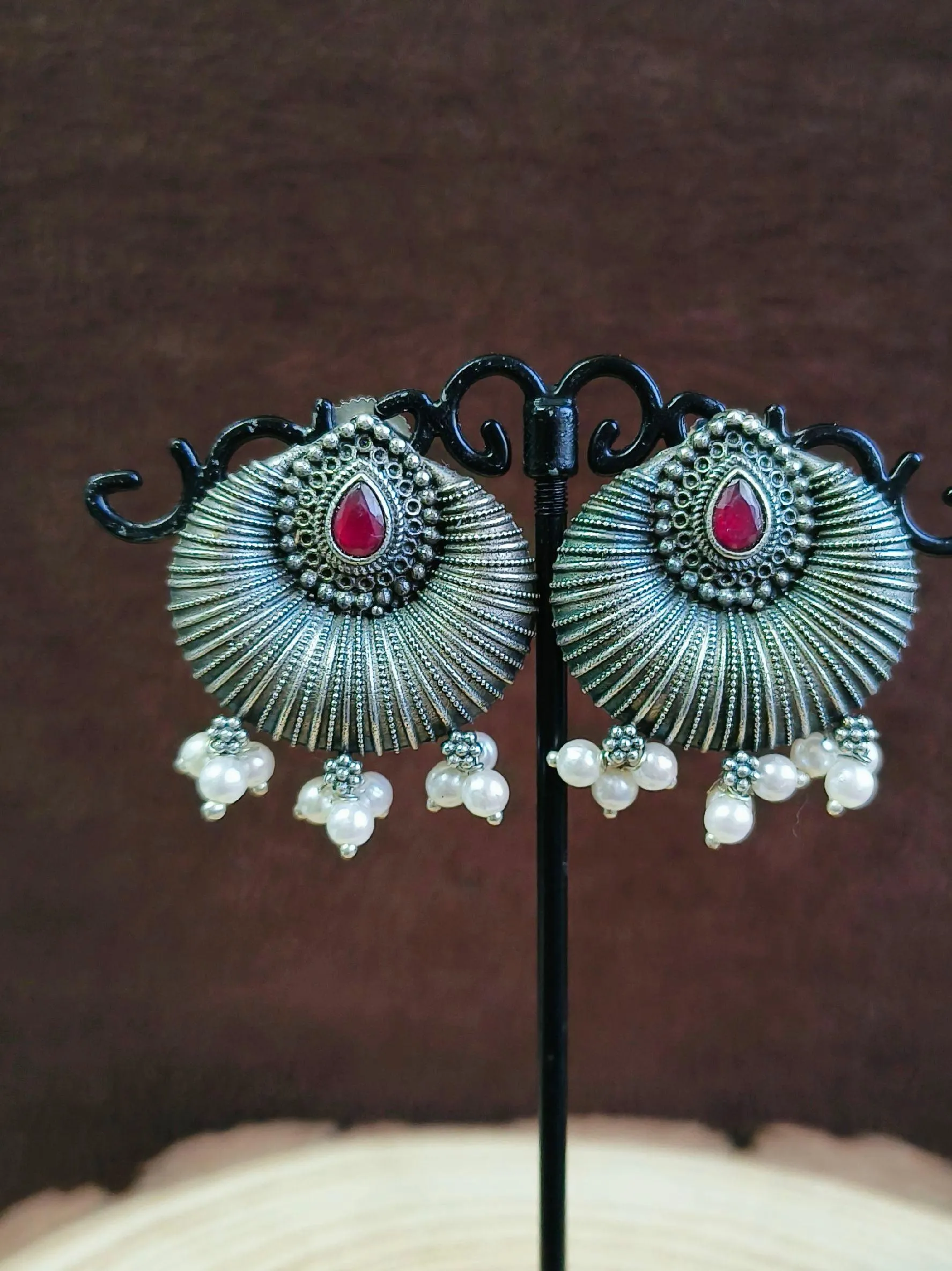 Shell Oxidised Dangler Earrings | Sarichka