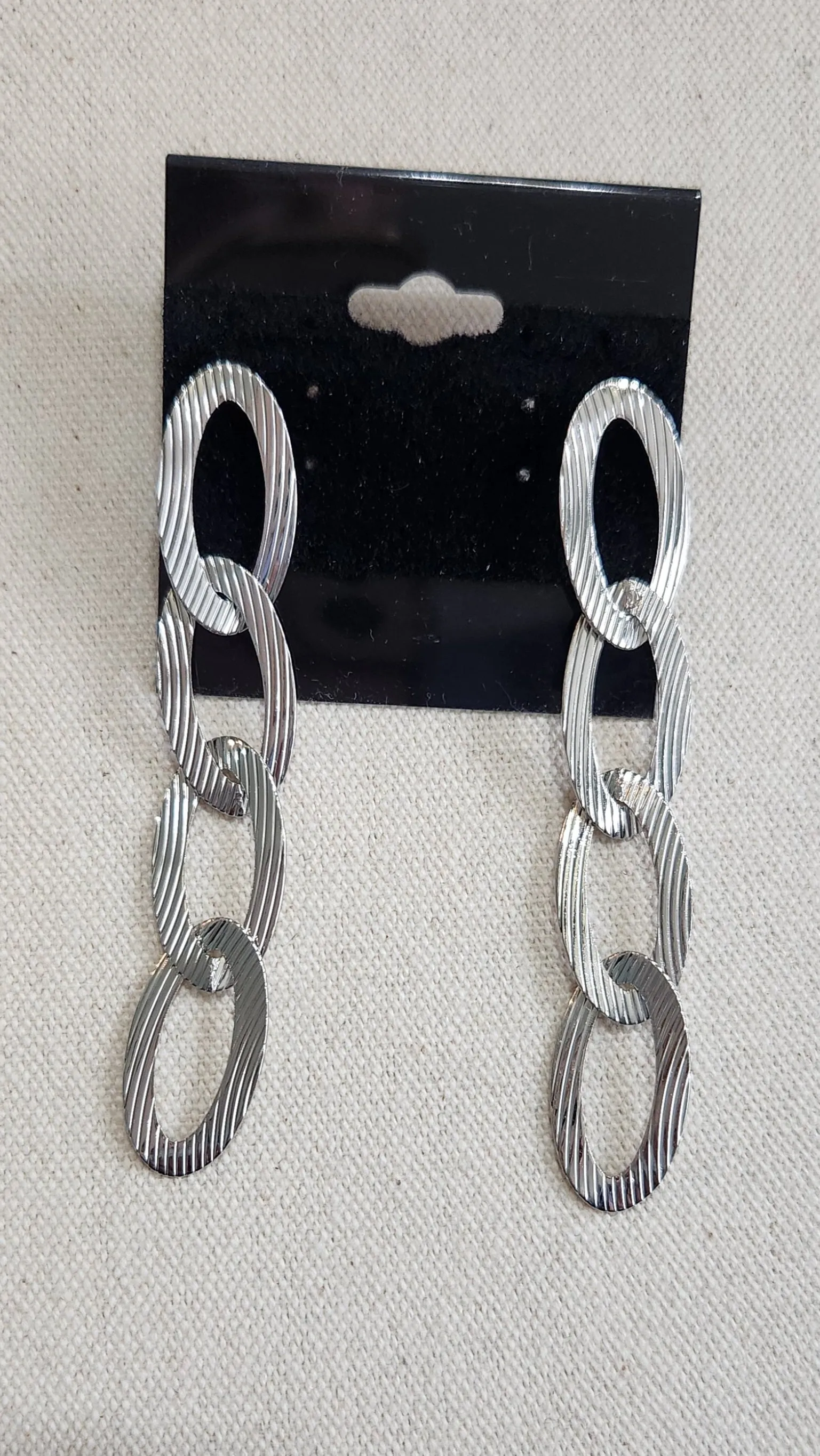 Silver & Gold Chain Link Statement Earrings