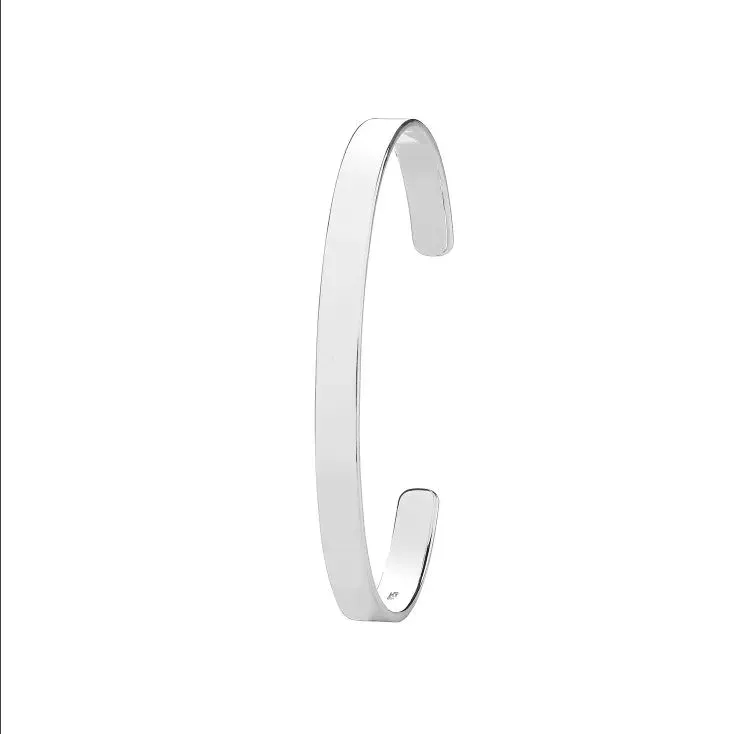Silver Flat Plain Design Cuff Bangle For Ladies | Shop Online Sarraf Jewellers UK
