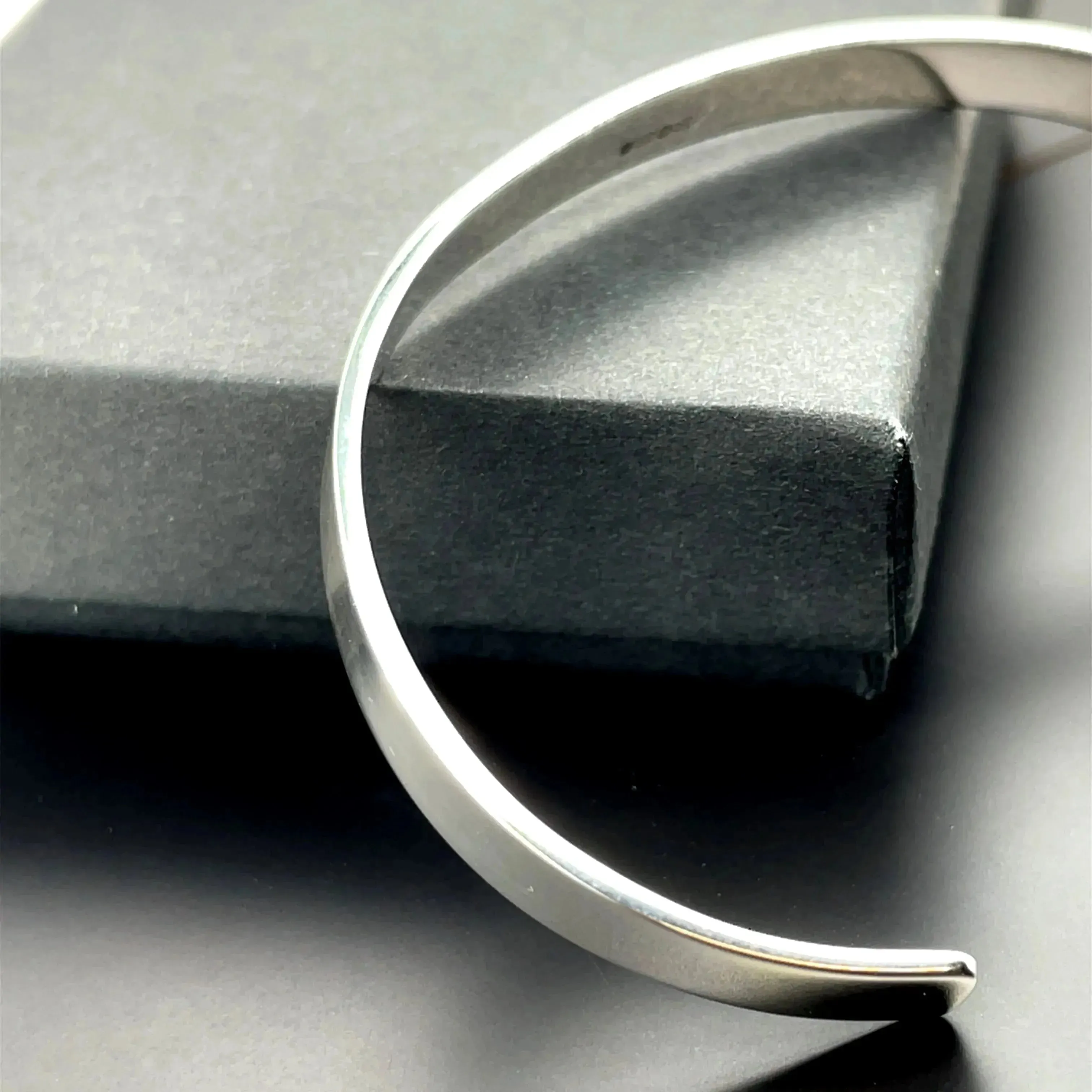 Silver Flat Plain Design Cuff Bangle For Ladies | Shop Online Sarraf Jewellers UK