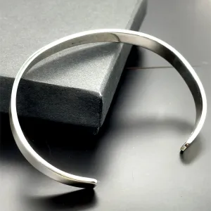 Silver Flat Plain Design Cuff Bangle For Ladies | Shop Online Sarraf Jewellers UK