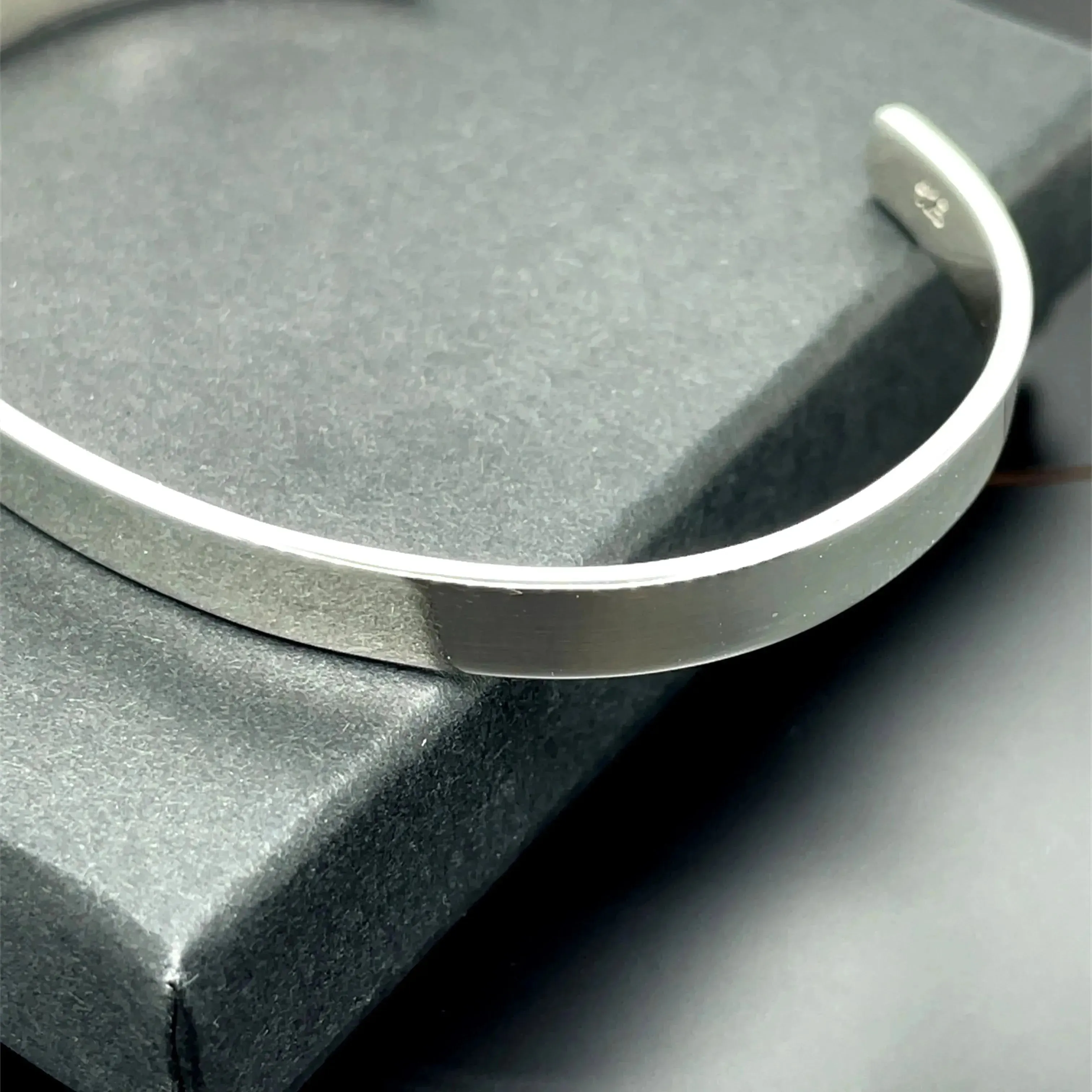Silver Flat Plain Design Cuff Bangle For Ladies | Shop Online Sarraf Jewellers UK