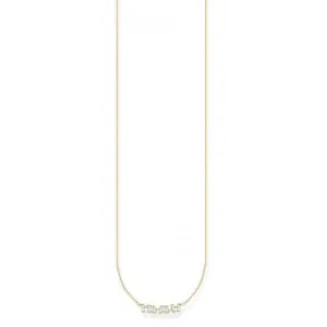 Silver Gold Plated Zirconia White Necklace KE2095-414-14-L45V