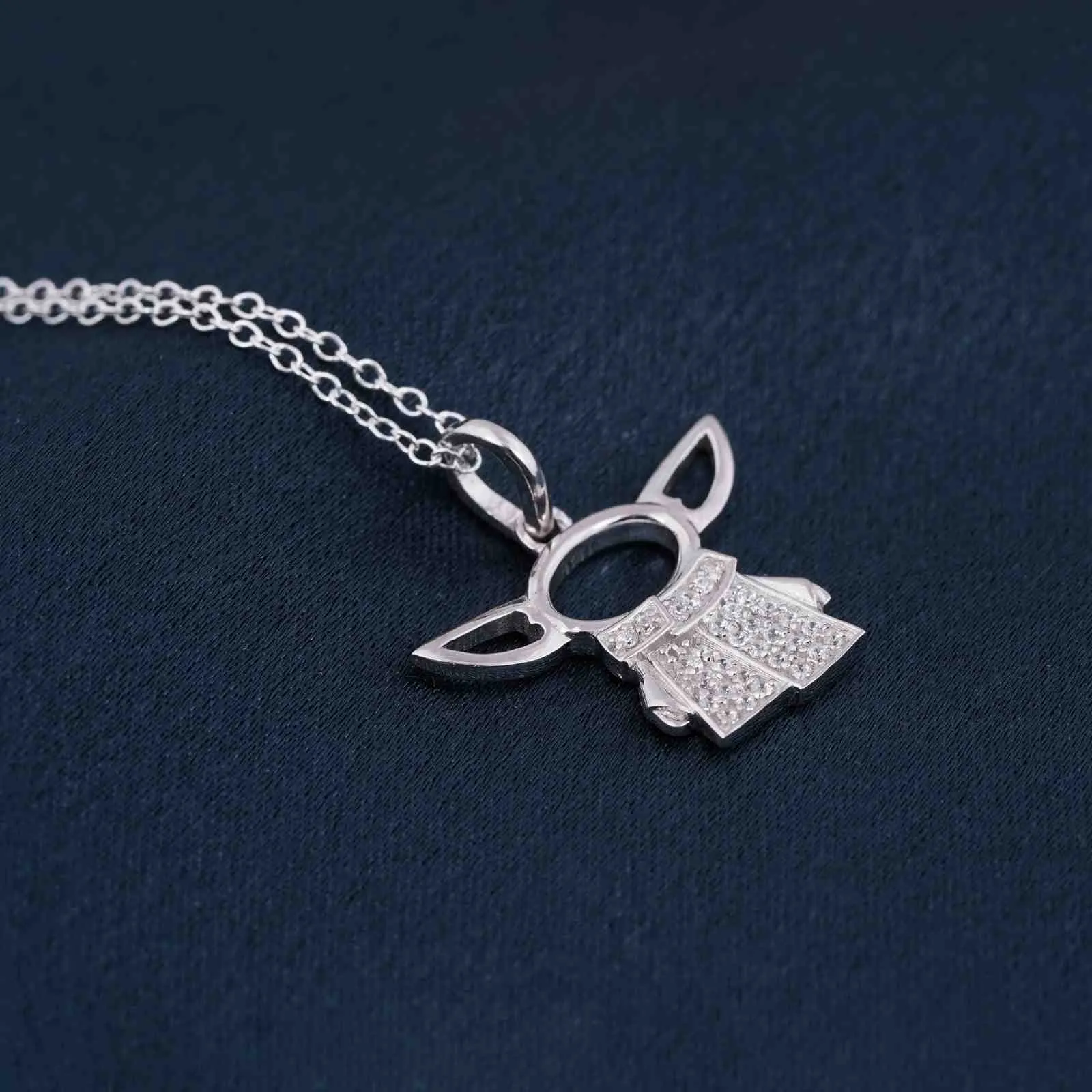 Silver Star Wars Baby Yoda Grogu Pendant
