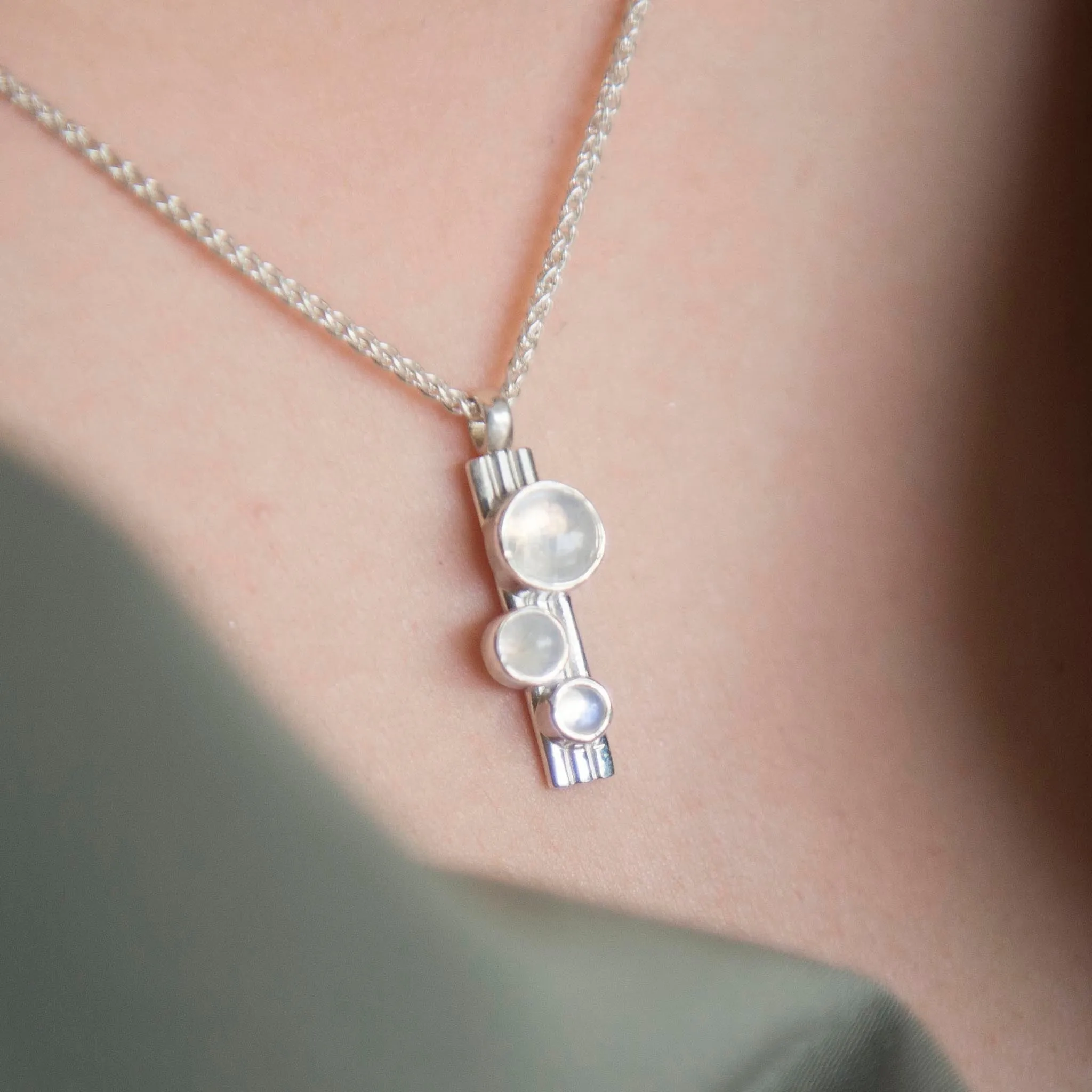 Snowdrift Moonstone Nebula Pendant