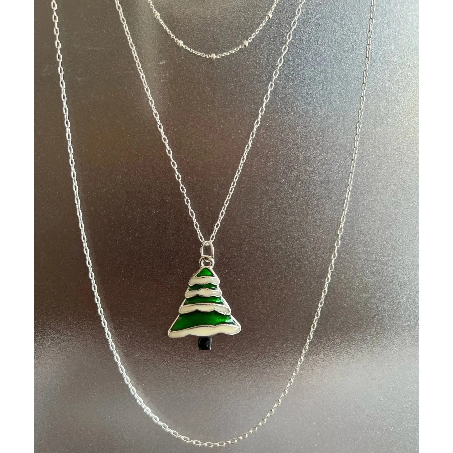 Snowy Christmas Tree Pendant/Charm