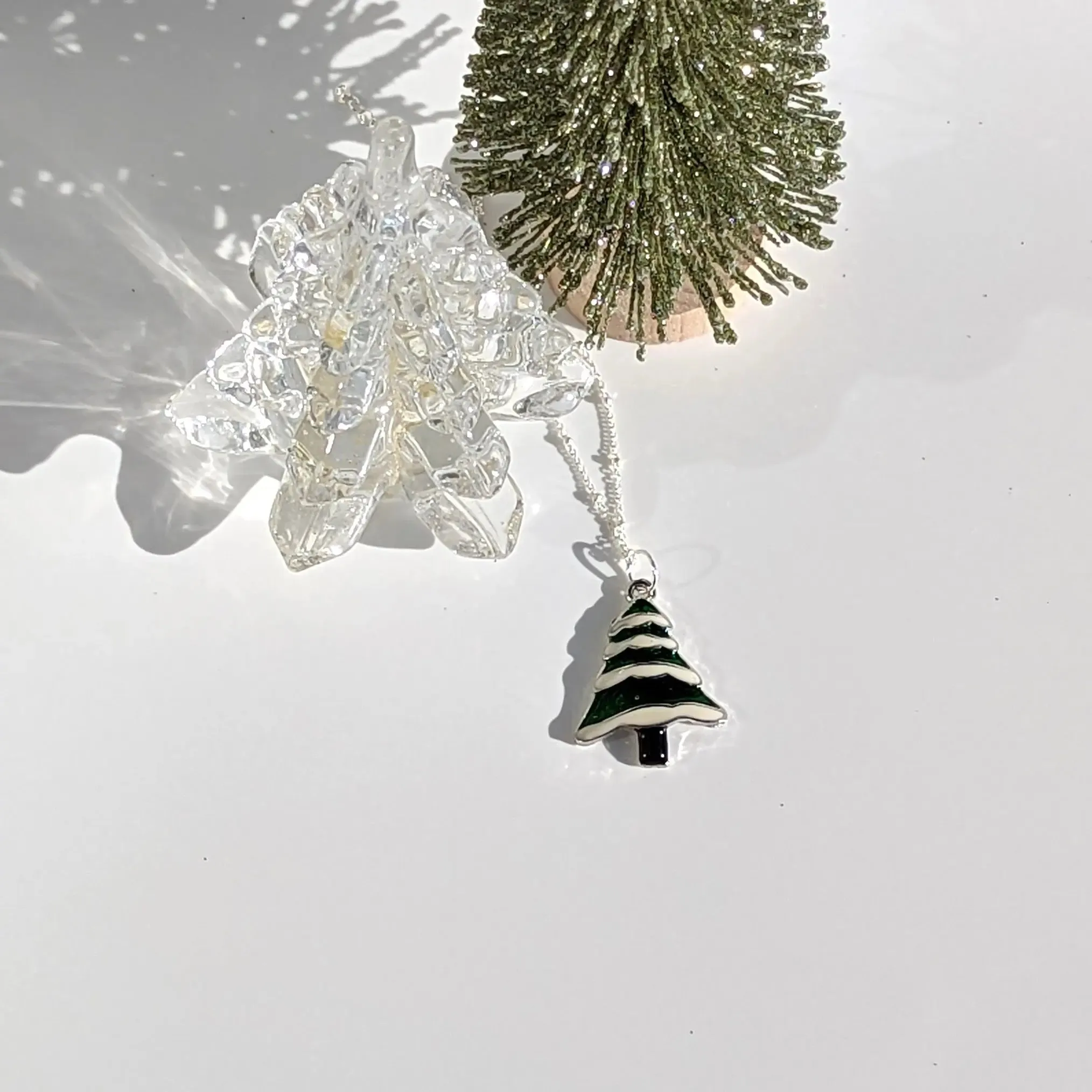 Snowy Christmas Tree Pendant/Charm