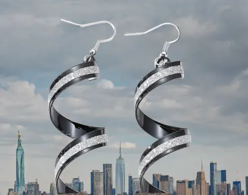 Spiral Earrings with Sequins