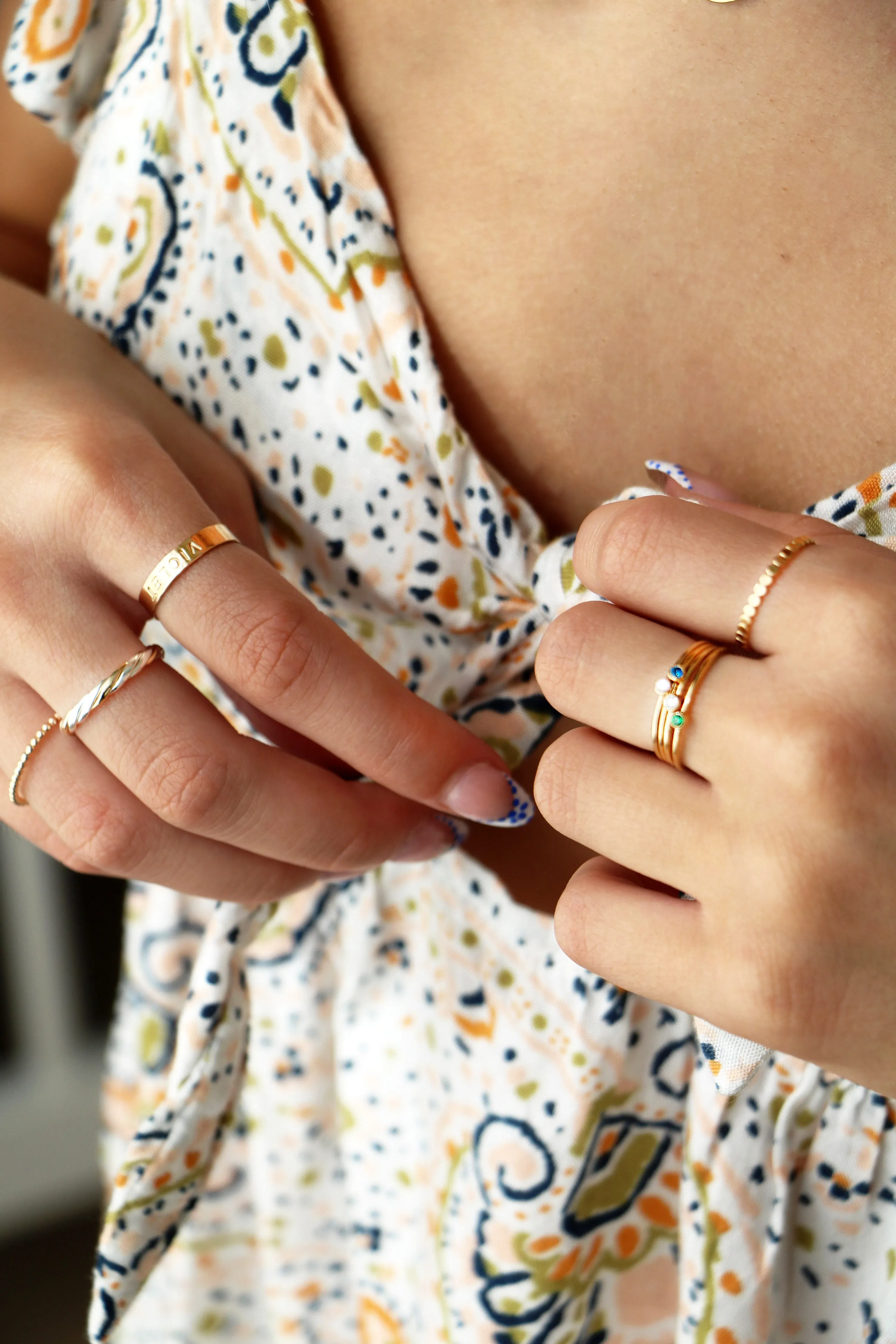 stacking name rings { gold filled }