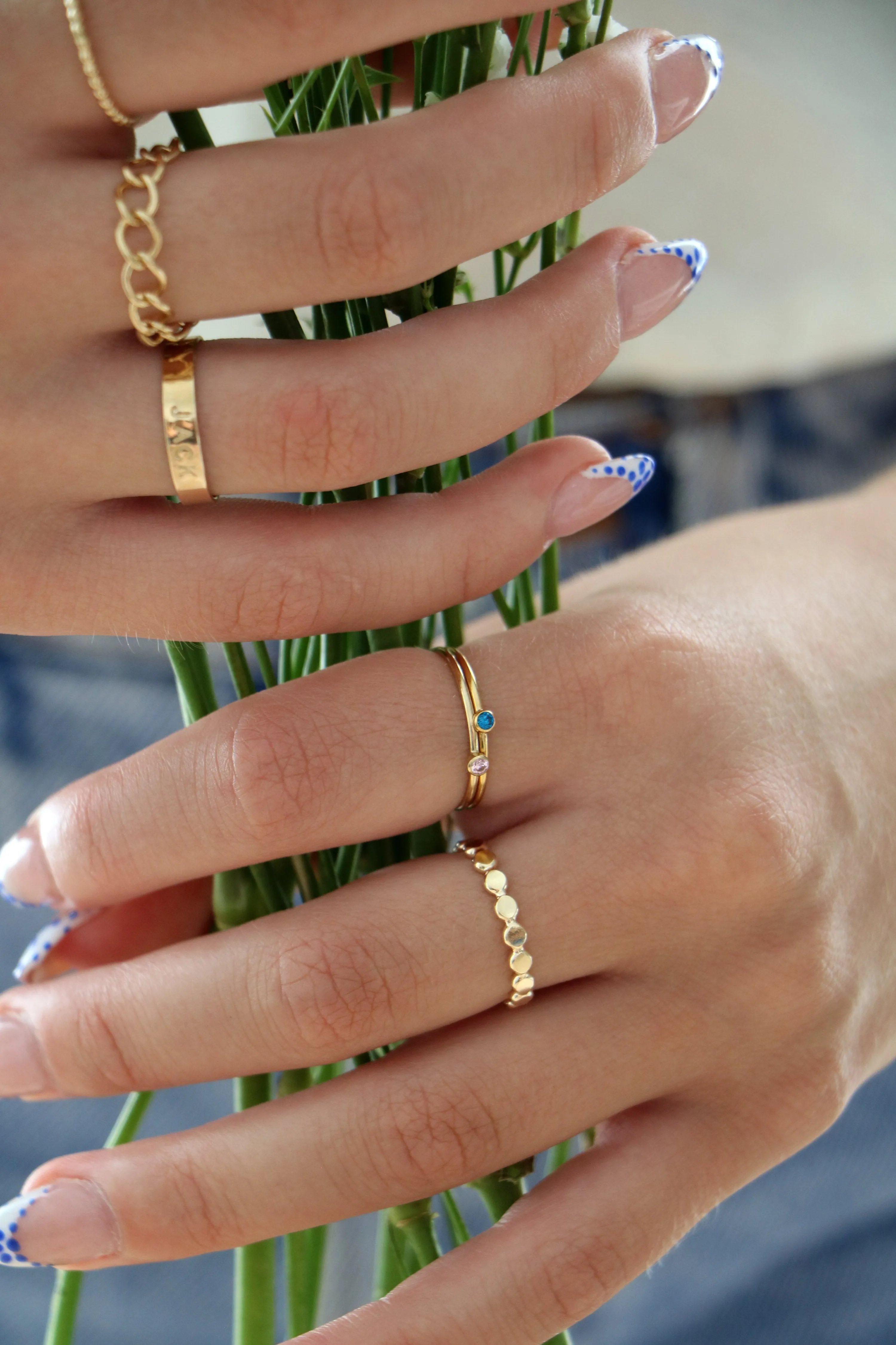 stacking name rings { gold filled }
